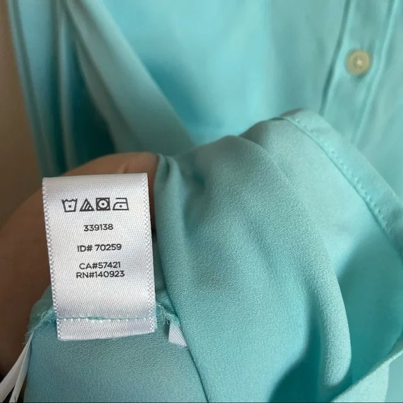 Loft Button Down Teal Blouse - Picture 5 of 7